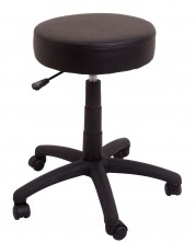 DS Desk Stool. 400 Dia Round. Gas Lift. Black PU Vinyl Only